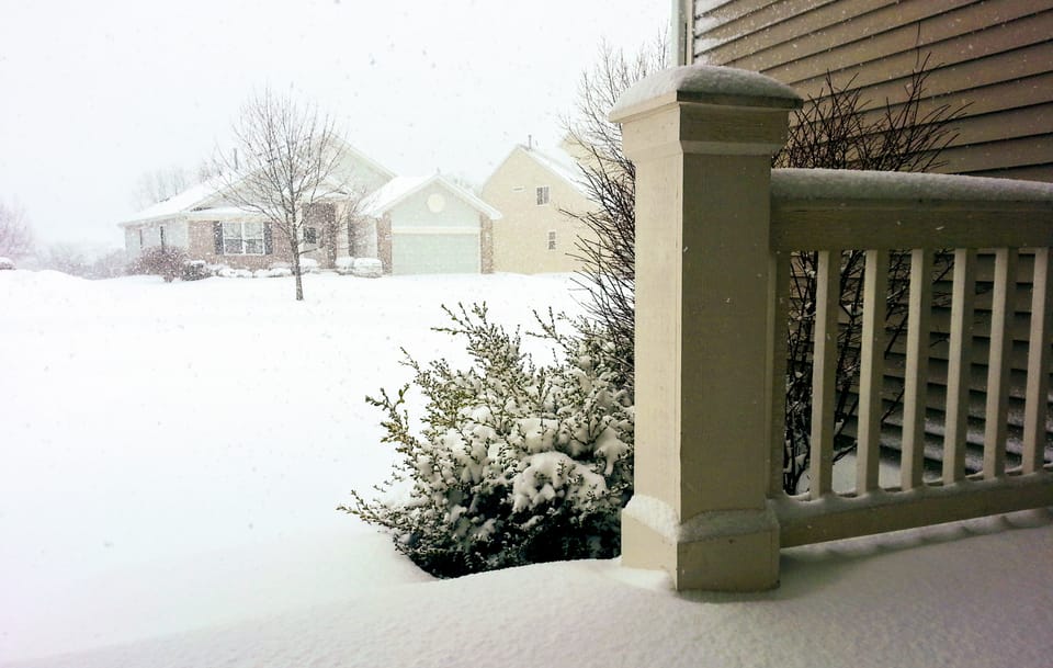 Snow Falling on Driveways